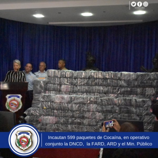 Incautan 599 paquetes de Cocaína, en operativo conjunto de la DNCD,  la FARD, ARD y el Ministerio Público